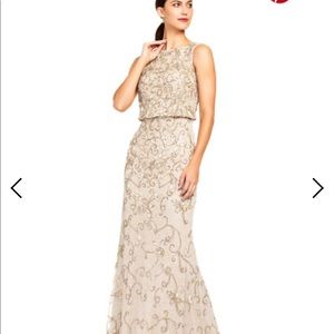 Elegant Cream, Champagne and Gold Gown